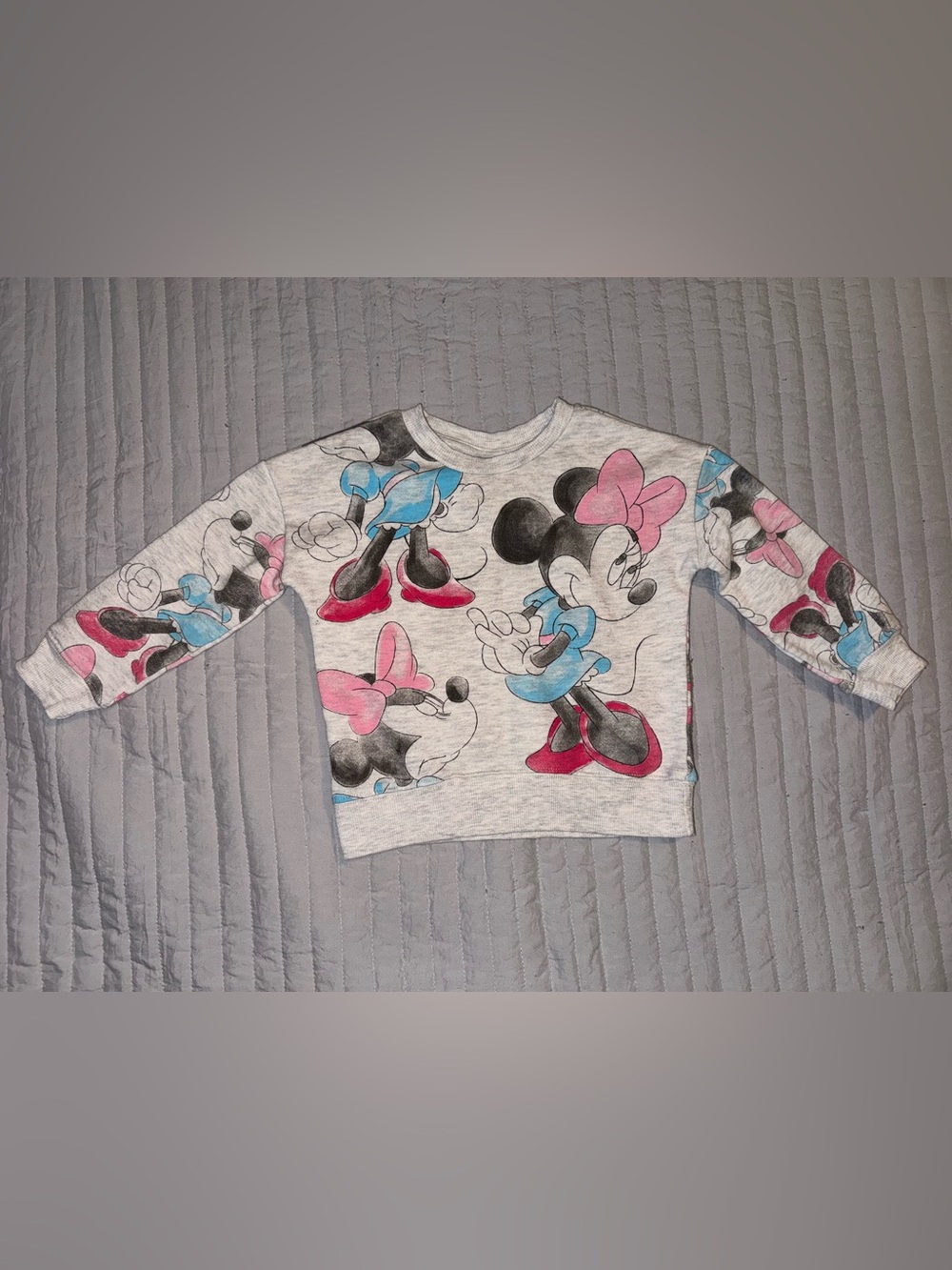 Disney Minnie Mouse Sweatshirt - Gray, Pink, Blue, Red